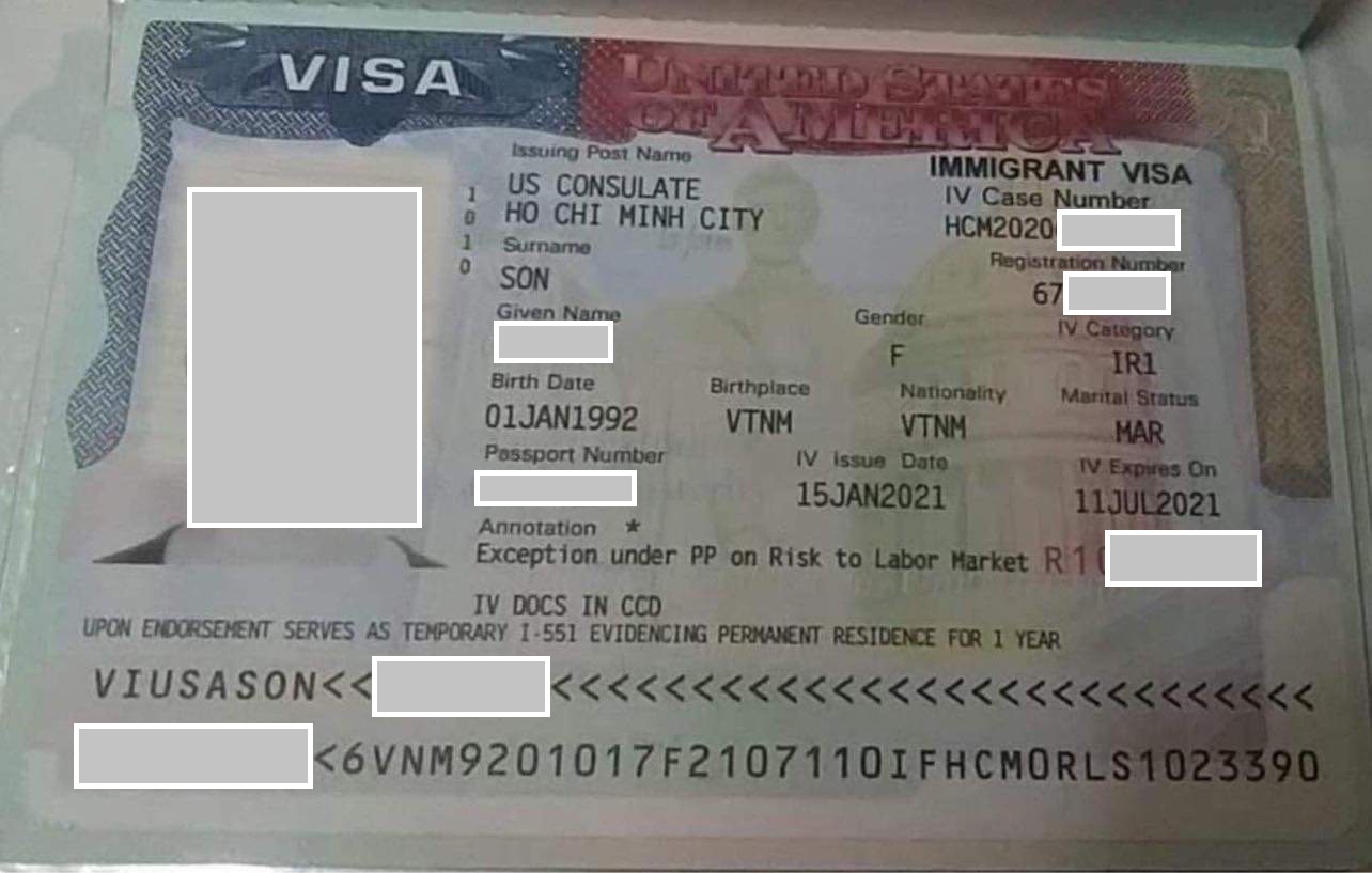 Chị S.T.Đ nhận visa diện vợ chồng IR1 trang 1