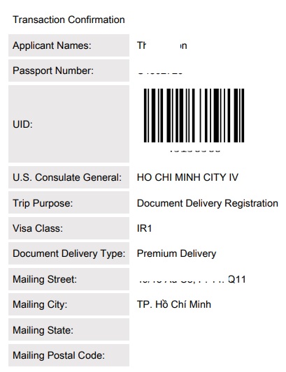 Chị S.T.Đ nhận visa diện vợ chồng IR1 trang 2