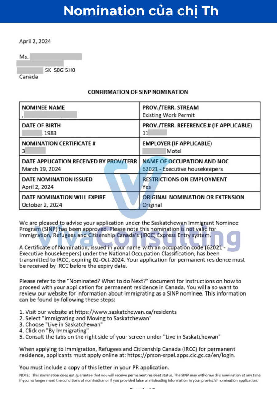 Nomination cua chi Thuy