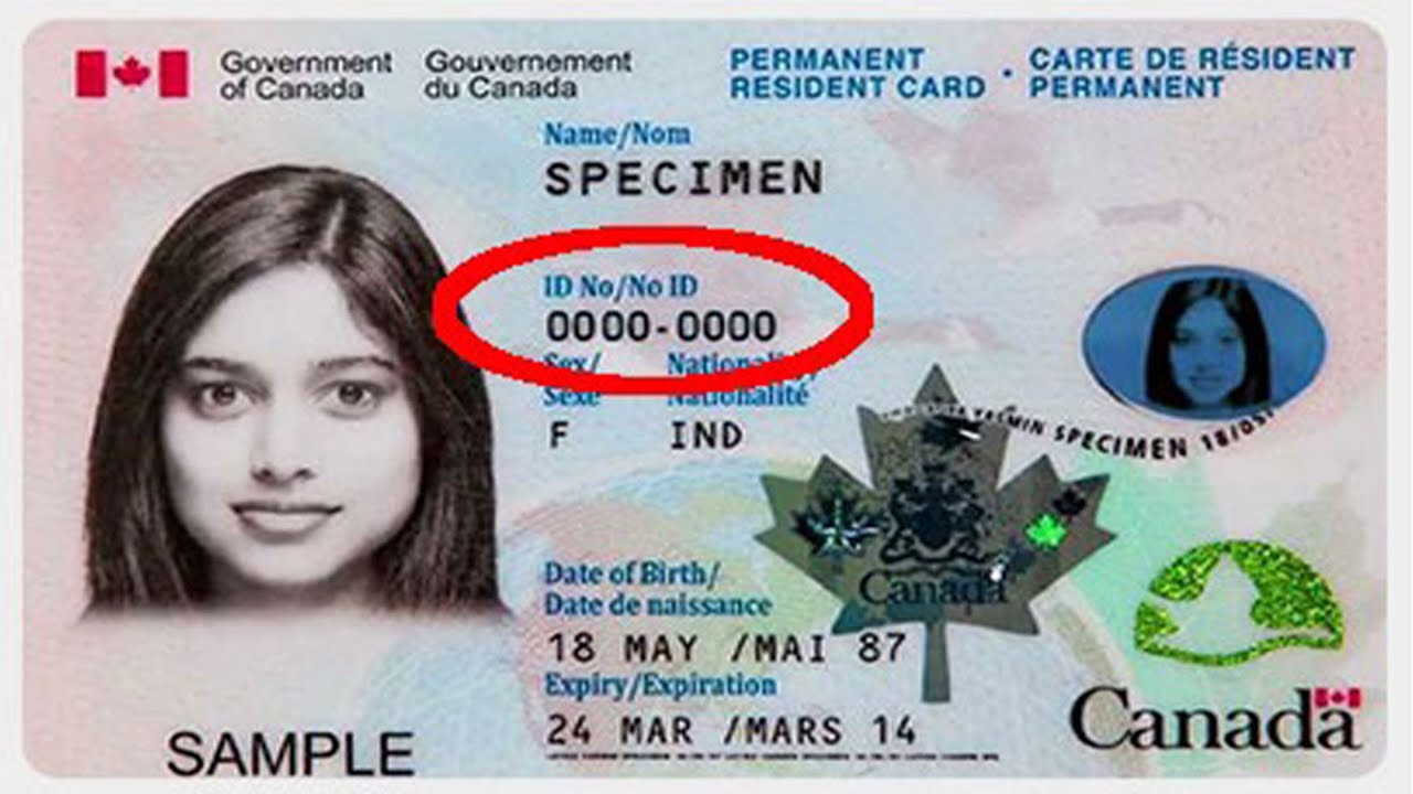 Dãy số UCI number trên thẻ xanh Canada
